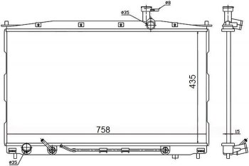 Радиатор двигателя SAT (пластинчатый, 2.0G/2.2D/2.7G, МКПП/АКПП) Hyundai Santa Fe CM дорестайлинг (2006-2009)