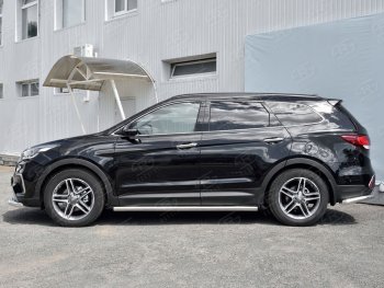 16 549 р. Защита порогов из круглой трубы диаметром 63 мм SLITKOFF  Hyundai Grand Santa Fe  1 DM (2016-2018) рестайлинг  с доставкой в г. Тамбов. Увеличить фотографию 2