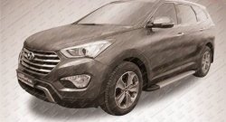 13 349 р. Алюминиевые пороги Slitkoff Optima Silver  Hyundai Grand Santa Fe  1 DM (2013-2016) дорестайлинг  с доставкой в г. Тамбов. Увеличить фотографию 2