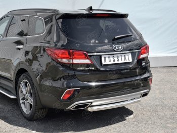 Одинарная защита заднего бампера из трубы d63 мм SLITKOFF Hyundai (Хюндаи) Grand Santa Fe (гранд)  1 DM (2016-2018) 1 DM рестайлинг