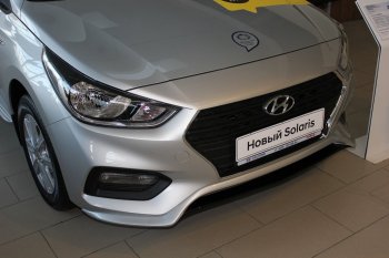 4 999 р. Накладка на передний бампер АвтоКрат Hyundai Solaris HCR седан дорестайлинг (2017-2020) (Неокрашенная)  с доставкой в г. Тамбов. Увеличить фотографию 3