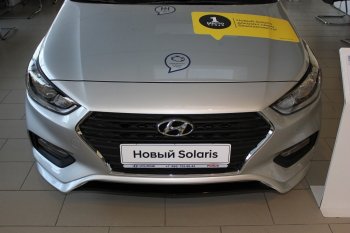 4 999 р. Накладка на передний бампер АвтоКрат Hyundai Solaris HCR седан дорестайлинг (2017-2020) (Неокрашенная)  с доставкой в г. Тамбов. Увеличить фотографию 4