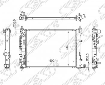 Радиатор двигателя (пластинчатый, МКПП/АКПП) SAT Hyundai Solaris HCR седан дорестайлинг (2017-2020)