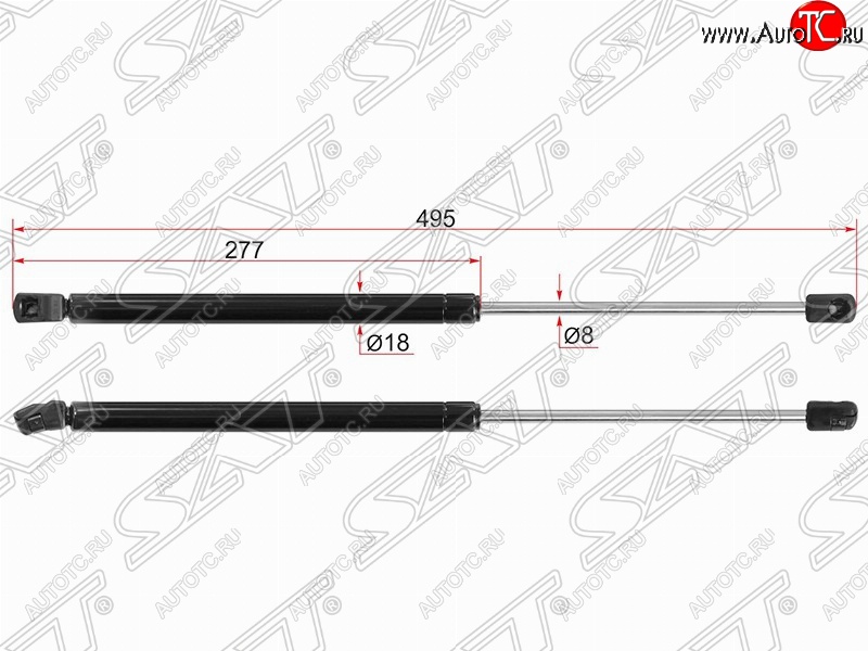 629 р. Упор крышки багажника SAT (газовый)  Hyundai Solaris  RBr (2010-2017) хэтчбэк дорестайлинг, хэтчбэк рестайлинг  с доставкой в г. Тамбов