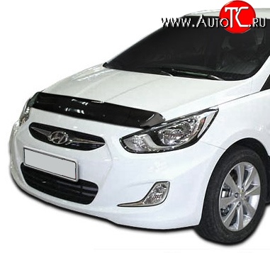 4 599 р. Дефлектор капота NovLine Hyundai Solaris RBr хэтчбэк дорестайлинг (2010-2014)  с доставкой в г. Тамбов