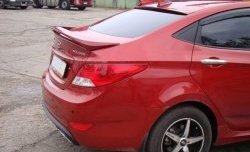 3 299 р. Козырёк на заднее лобовое стекло Sport v2 Hyundai Solaris RBr седан дорестайлинг (2010-2014) (Неокрашенный)  с доставкой в г. Тамбов. Увеличить фотографию 3