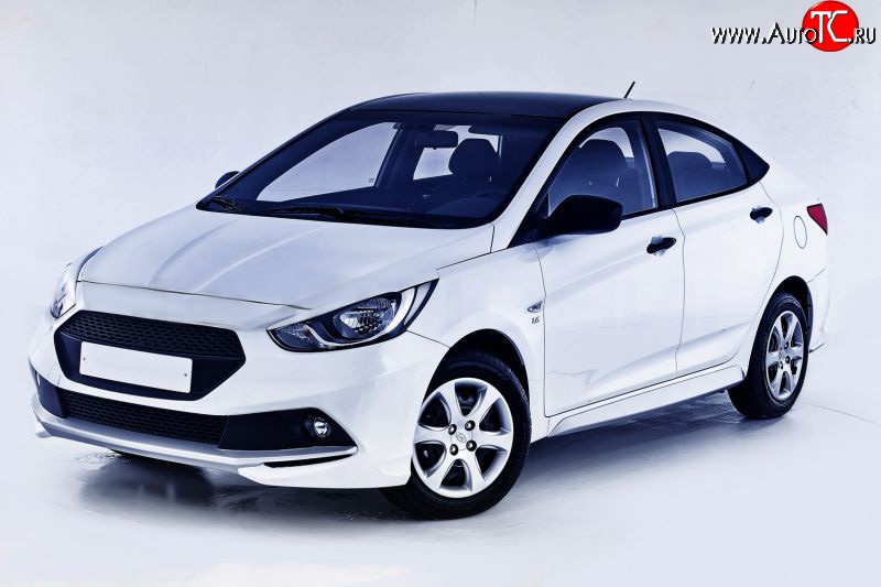 14 499 р. Передний бампер Sport  Hyundai Solaris  RBr (2010-2014) седан дорестайлинг, хэтчбэк дорестайлинг (Неокрашенный)  с доставкой в г. Тамбов