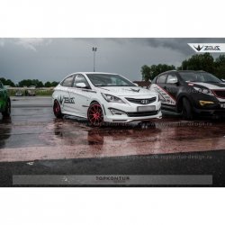 4 999 р. Пороги накладки TopKontur Design KIA Rio 3 QB дорестайлинг седан (2011-2015) (Неокрашенные)  с доставкой в г. Тамбов. Увеличить фотографию 3