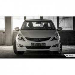 1 499 р. Реснички на фары Zeus Hyundai Solaris RBr седан дорестайлинг (2010-2014) (Неокрашенные)  с доставкой в г. Тамбов. Увеличить фотографию 6