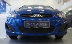 1 469 р. Сетка на бампер Russtal (черная) Hyundai Solaris RBr хэтчбэк дорестайлинг (2010-2014)  с доставкой в г. Тамбов. Увеличить фотографию 4