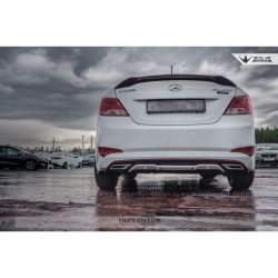 5 399 р. Лип спойлер Zeus  Hyundai Solaris  RBr (2010-2014) седан дорестайлинг (Неокрашенный)  с доставкой в г. Тамбов. Увеличить фотографию 5