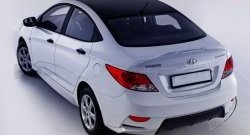 14 499 р. Задний бампер Sport  Hyundai Solaris  RBr (2010-2014) седан дорестайлинг (Неокрашенный)  с доставкой в г. Тамбов. Увеличить фотографию 2