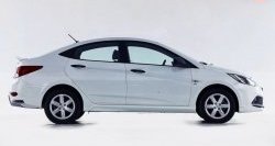 14 499 р. Задний бампер Sport  Hyundai Solaris  RBr (2010-2014) седан дорестайлинг (Неокрашенный)  с доставкой в г. Тамбов. Увеличить фотографию 5