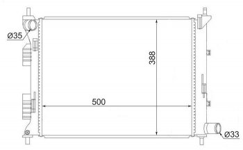 2 969 р. Радиатор двигателя (трубчатый, МКПП) SAT Hyundai Solaris RBr седан дорестайлинг (2010-2014)  с доставкой в г. Тамбов. Увеличить фотографию 1