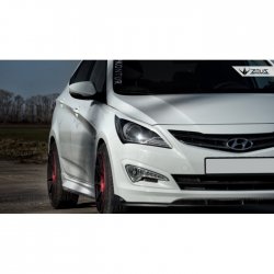 4 499 р. Накладка на передний бампер TopKontur Design Hyundai Solaris RBr седан рестайлинг (2014-2017) (Глянец под окраску, Неокрашенная)  с доставкой в г. Тамбов. Увеличить фотографию 8