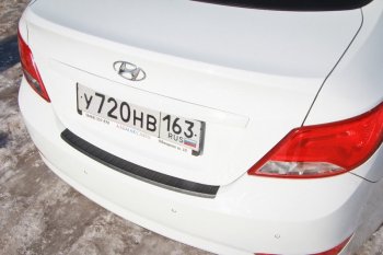 1 189 р. Накладка защитная на задний бампер Yuago Hyundai Solaris RBr седан рестайлинг (2014-2017)  с доставкой в г. Тамбов. Увеличить фотографию 4