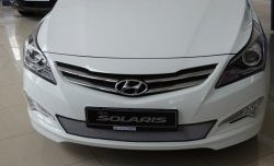 1 539 р. Сетка на бампер Russtal (хром) Hyundai Solaris RBr седан рестайлинг (2014-2017)  с доставкой в г. Тамбов. Увеличить фотографию 4