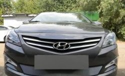 1 539 р. Сетка на бампер Russtal (хром) Hyundai Solaris RBr седан рестайлинг (2014-2017)  с доставкой в г. Тамбов. Увеличить фотографию 6