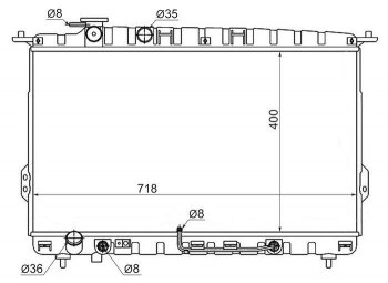 7 449 р. Радиатор двигателя (пластинчатый,2.0/2.4/2.5/2.7, МКПП/АКПП) SAT KIA Optima 1 GD седан (2000-2005)  с доставкой в г. Тамбов. Увеличить фотографию 1