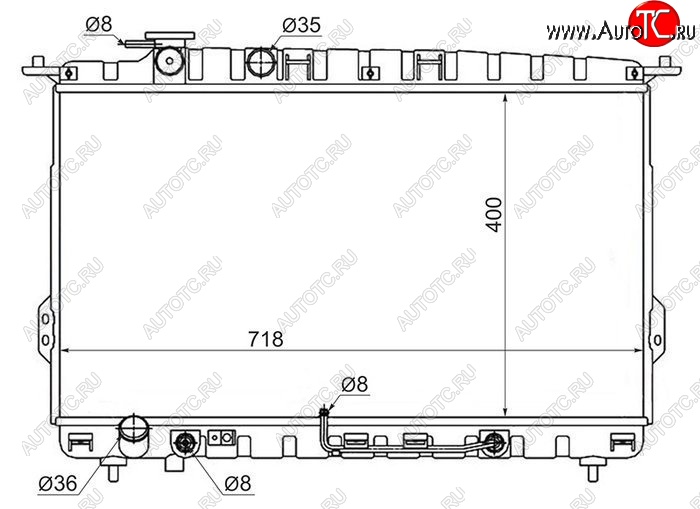 7 449 р. Радиатор двигателя (пластинчатый,2.0/2.4/2.5/2.7, МКПП/АКПП) SAT KIA Optima 1 GD седан (2000-2005)  с доставкой в г. Тамбов