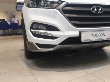 5 649 р. Накладка на передний бампер АвтоКрат Hyundai Tucson TL дорестайлинг (2015-2018) (Неокрашенная)  с доставкой в г. Тамбов. Увеличить фотографию 2