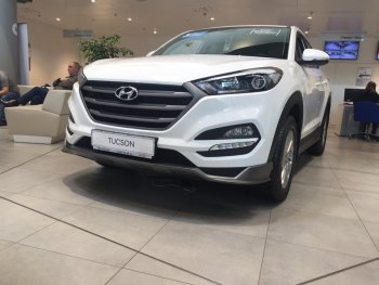 5 649 р. Накладка на передний бампер АвтоКрат Hyundai Tucson TL дорестайлинг (2015-2018) (Неокрашенная)  с доставкой в г. Тамбов. Увеличить фотографию 3