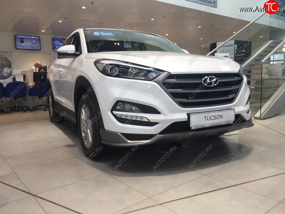 5 649 р. Накладка на передний бампер АвтоКрат Hyundai Tucson TL дорестайлинг (2015-2018) (Неокрашенная)  с доставкой в г. Тамбов