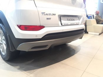 5 649 р. Накладка на задний бампер АвтоКрат Hyundai Tucson TL дорестайлинг (2015-2018) (Неокрашенная)  с доставкой в г. Тамбов. Увеличить фотографию 2