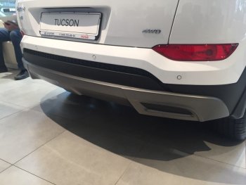 5 649 р. Накладка на задний бампер АвтоКрат Hyundai Tucson TL дорестайлинг (2015-2018) (Неокрашенная)  с доставкой в г. Тамбов. Увеличить фотографию 4