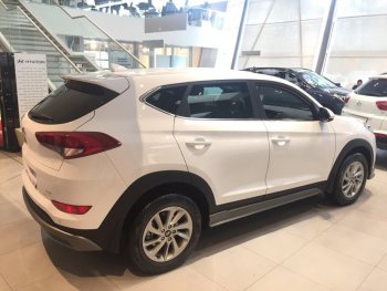 7 349 р. Пластиковые пороги АвтоКрат Hyundai Tucson TL дорестайлинг (2015-2018) (Неокрашенные)  с доставкой в г. Тамбов. Увеличить фотографию 3