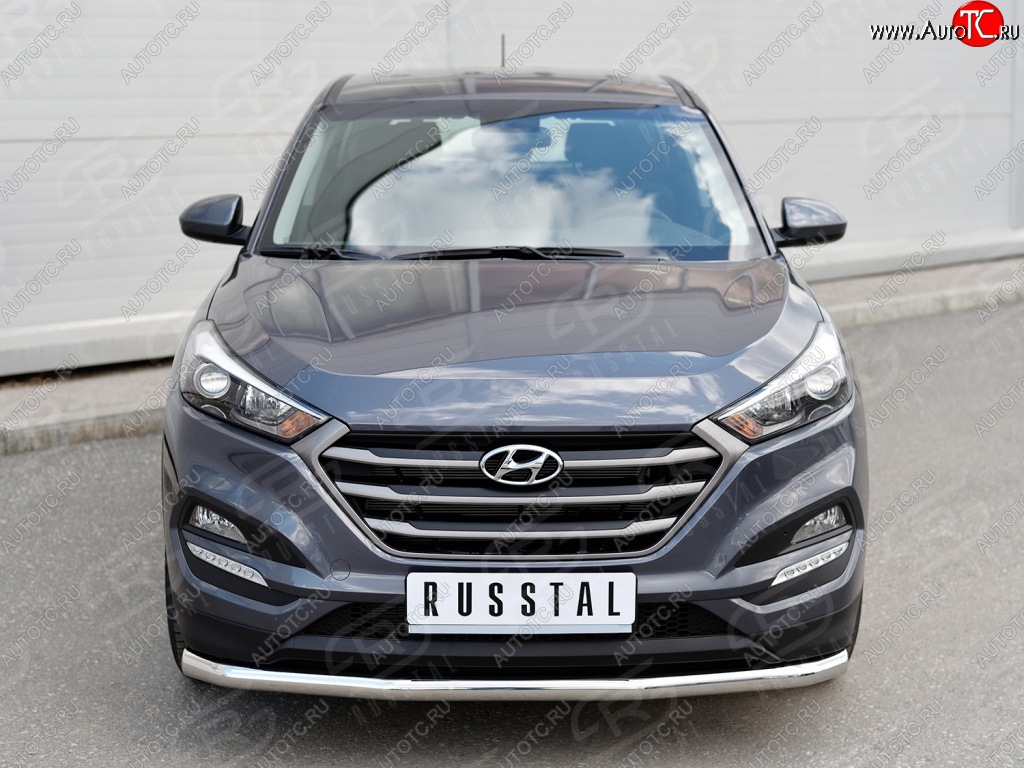 13 999 р. Защита переднего бампера (Ø63 мм, нержавейка) SLITKOFF Hyundai Tucson TL дорестайлинг (2015-2018)  с доставкой в г. Тамбов