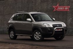 18 764 р. Защита переднего бампера Souz-96 (d76) Hyundai Tucson JM (2004-2010)  с доставкой в г. Тамбов. Увеличить фотографию 3