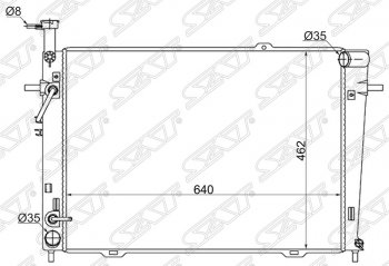 5 399 р. Радиатор двигателя (трубчатый, 2.0/2.7, МКПП/АКПП) SAT Hyundai Tucson JM (2004-2010)  с доставкой в г. Тамбов. Увеличить фотографию 1
