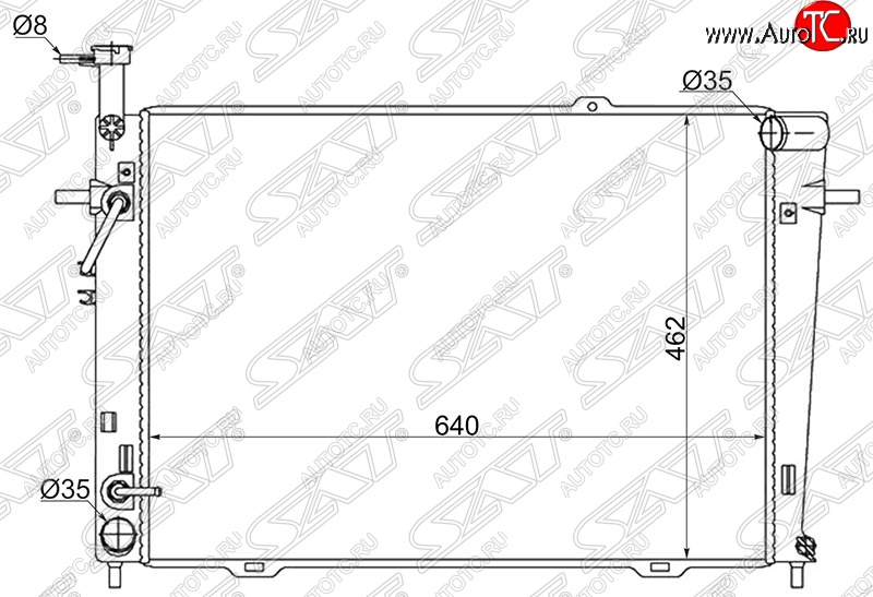 5 399 р. Радиатор двигателя (трубчатый, 2.0/2.7, МКПП/АКПП) SAT Hyundai Tucson JM (2004-2010)  с доставкой в г. Тамбов