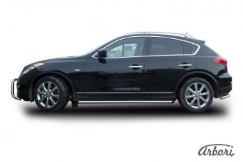 Защита штатных порогов Arbori (нержавейка, d57 mm). INFINITI EX35 J50 (2007-2013)