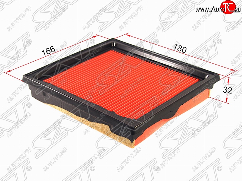 359 р. Фильтр воздушный двигателя SAT (180х166х32 mm)  INFINITI EX35  J50 (2007-2013), INFINITI G37  V36 (2008-2014), INFINITI Qx50  J50 (2013-2016), Nissan 350Z (2002-2008), Nissan Skyline  V36 (2006-2014)  с доставкой в г. Тамбов