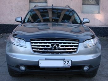 2 879 р. Дефлектор капота SIM INFINITI FX35 S50 дорестайлинг (2002-2005)  с доставкой в г. Тамбов. Увеличить фотографию 2