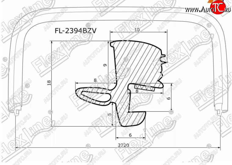 3 069 р. Молдинг лобового стекла FlexLine INFINITI FX35 S50 дорестайлинг (2002-2005)  с доставкой в г. Тамбов