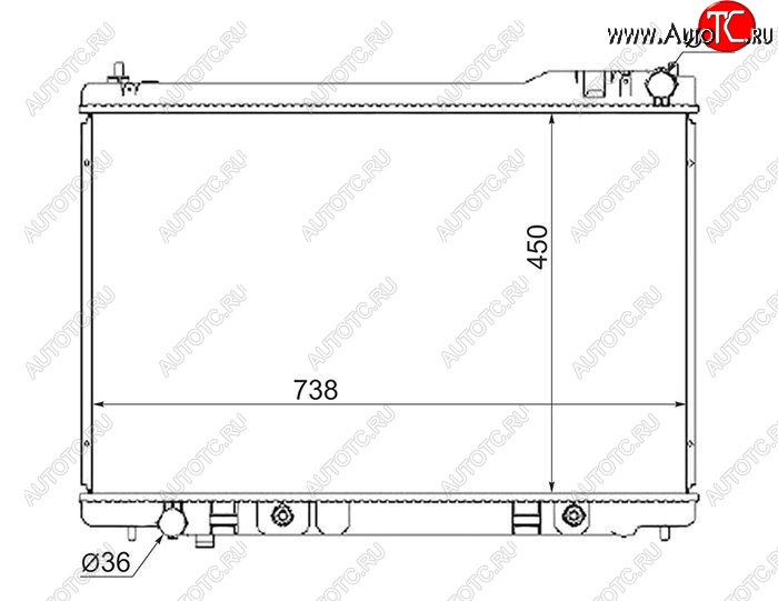 7 449 р. Радиатор двигателя SAT (пластинчатый, МКПП/АКПП)  INFINITI FX35  S50 - FX45  S50  с доставкой в г. Тамбов