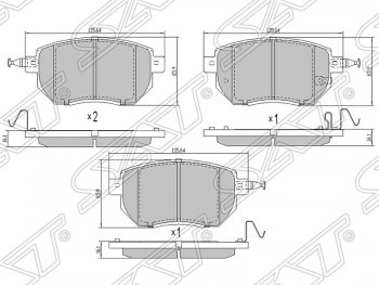 1 429 р. Колодки тормозные SAT (передние)  INFINITI FX35 ( S50,  S51) - FX50  S51  с доставкой в г. Тамбов. Увеличить фотографию 1