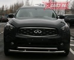 Защита переднего бампера двойная Souz-96 (d76/60) INFINITI FX35 S51 дорестайлинг (2008-2011)