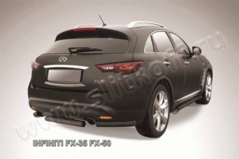 5 499 р. Защита заднего бампера из трубы d57 Slitkoff (короткая) INFINITI FX35 S51 дорестайлинг (2008-2011) (Цвет: серебристый)  с доставкой в г. Тамбов. Увеличить фотографию 1