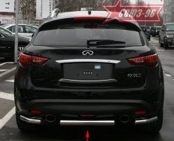 10 799 р. Защита заднего бампера Souz-96 (d76)  INFINITI FX35  S51 - FX50  S51  с доставкой в г. Тамбов. Увеличить фотографию 1