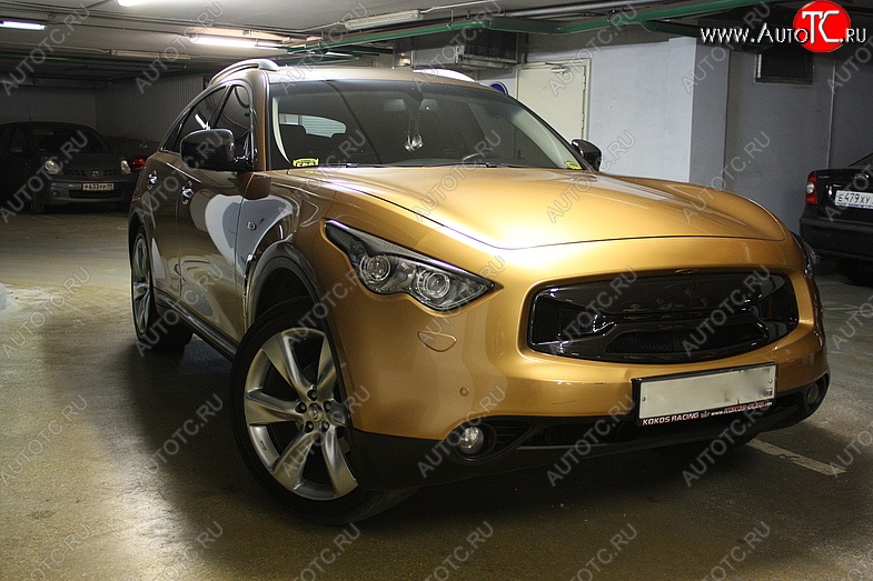 2 099 р. Реснички на фары Custom INFINITI FX50 S51 дорестайлинг (2008-2011) (Неокрашенные)  с доставкой в г. Тамбов