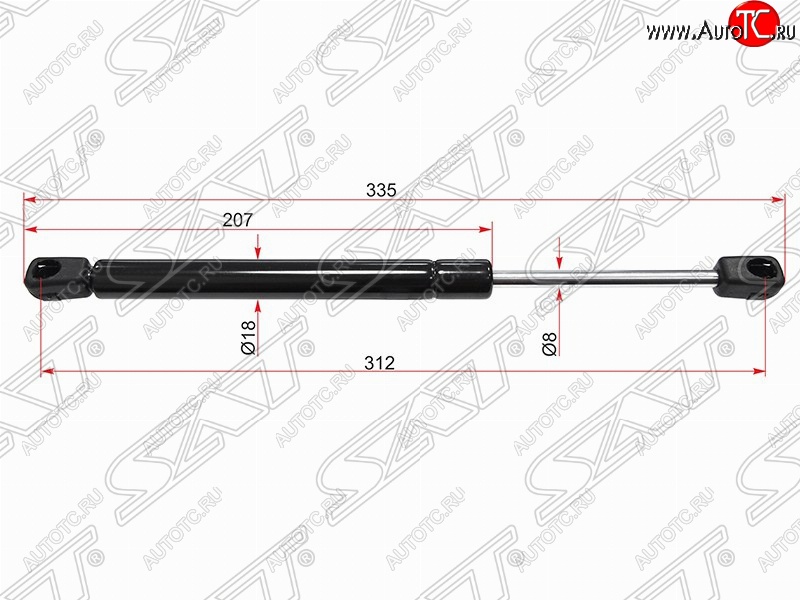 599 р. Газовый упор крышки багажника SAT  INFINITI G35  V35 (2002-2007), Nissan Primera  3 седан (2001-2008), Nissan Skyline  V35 (2001-2007)  с доставкой в г. Тамбов