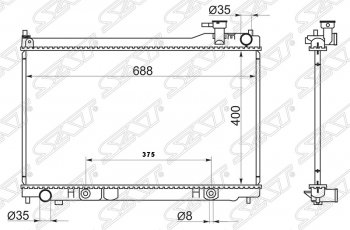 Радиатор двигателя (пластинчатый, МКПП/АКПП) SAT INFINITI (Инфинити) G35 (Г35)  V35 (2002-2007), Nissan (Нисан) Skyline (Скайлайн)  V35 (2001-2007)