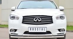 Защита переднего бампера (2 трубыØ63 и 42 мм, нержавейка) Russtal INFINITI JX35 (2012-2014)