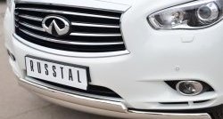 24 999 р. Защита переднего бампера (2 трубыØ75х42 мм, нержавейка) Russtal INFINITI JX35 (2012-2014)  с доставкой в г. Тамбов. Увеличить фотографию 2