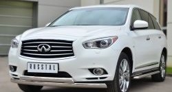 24 999 р. Защита переднего бампера (2 трубыØ75х42 мм, нержавейка) Russtal INFINITI JX35 (2012-2014)  с доставкой в г. Тамбов. Увеличить фотографию 4