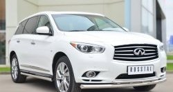 13 849 р. Защита порогов из круглой трубы диаметром 63 мм Russtal INFINITI JX35 (2012-2014) (Защита порогов с со скосами на торцах (вариант 1))  с доставкой в г. Тамбов. Увеличить фотографию 5